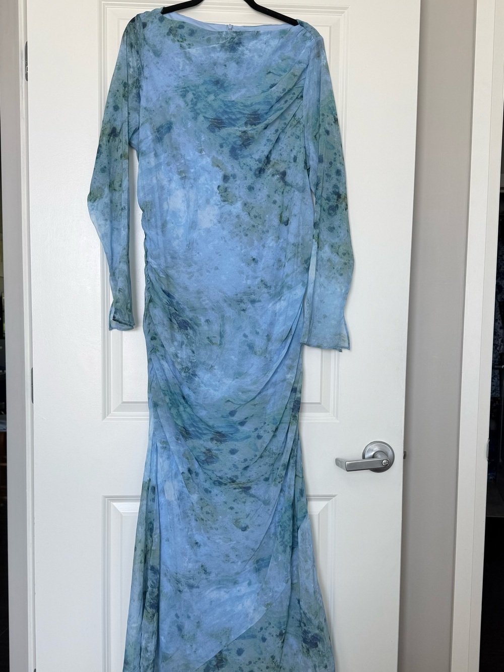 ASOS DESIGN Maxi Dress in Blue Marble Print